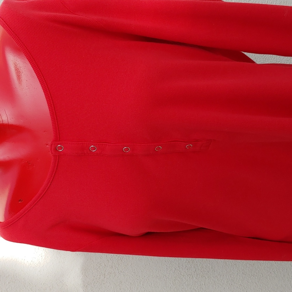 Banana Republic Women's Red Henley Long Sleeve Top in XL